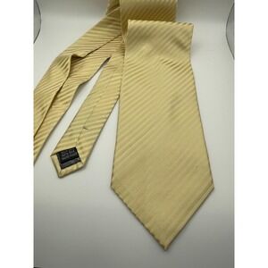 Angelino Yellow Striped Silk Handmade Neck Tie Men Formal Dress